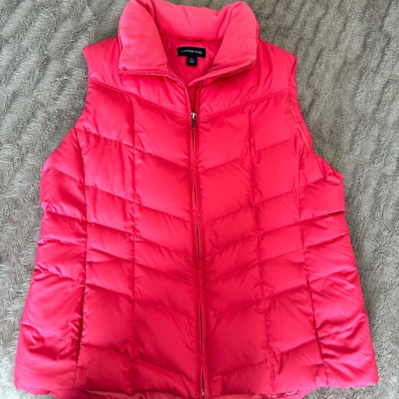 LANSโS END padded vest with goose feather used as a new strong pink, size L - Picture 3 of 13